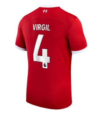 Liverpool Virgil van Dijk #4 Hjemmebanetrøje 2023-24 Kort ærmer